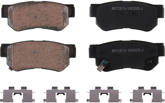 Motex Rear Brake Pads BFC813 Compatible with 2007-2010 Hyundai Elantra, 2005-2009 Tucson, 2006-2009 Azera, 1999-2008 Sonata, 2002-2005 XG350, 2004 Santa Fe, 2001 XG300, 2005-2010 Kia Sportage